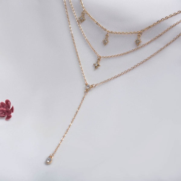 GRAZIELLA - Accessorea Necklace Gold Stars Layers