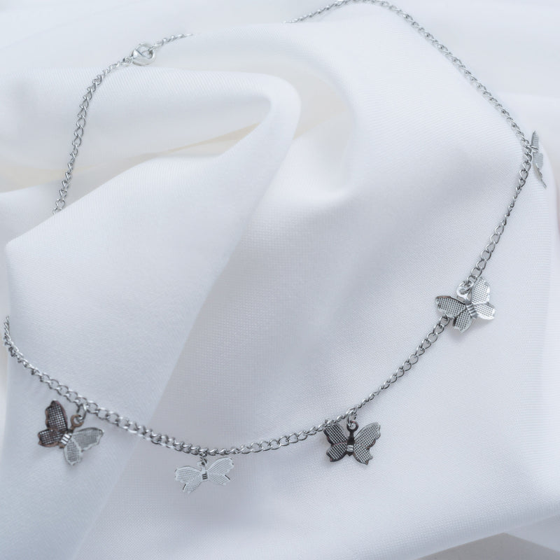 FARFALLA - Accessorea necklace Silver Butterflies