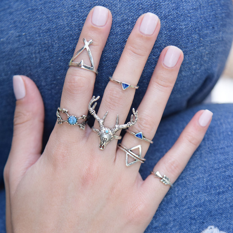 DIA - Accessorea Rings silver and Blue