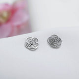 ROSA - Accessorea earrings silver flower