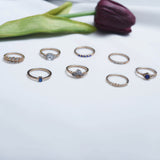 SAVIA - Accessorea rings gold with blue